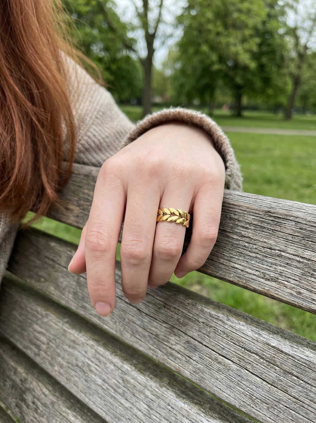 Laurel Gold Wheat Ring