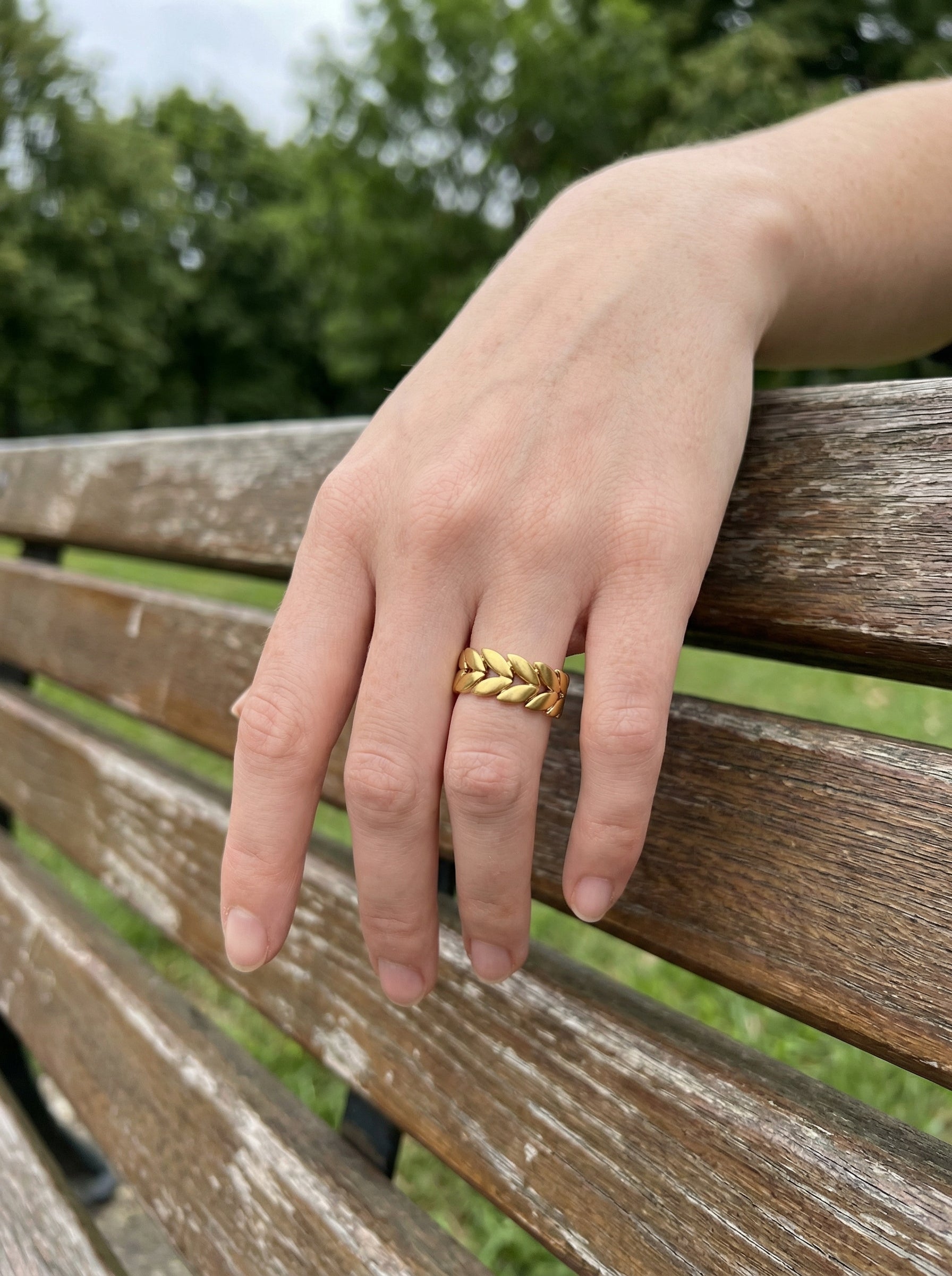 Laurel Gold Wheat Ring
