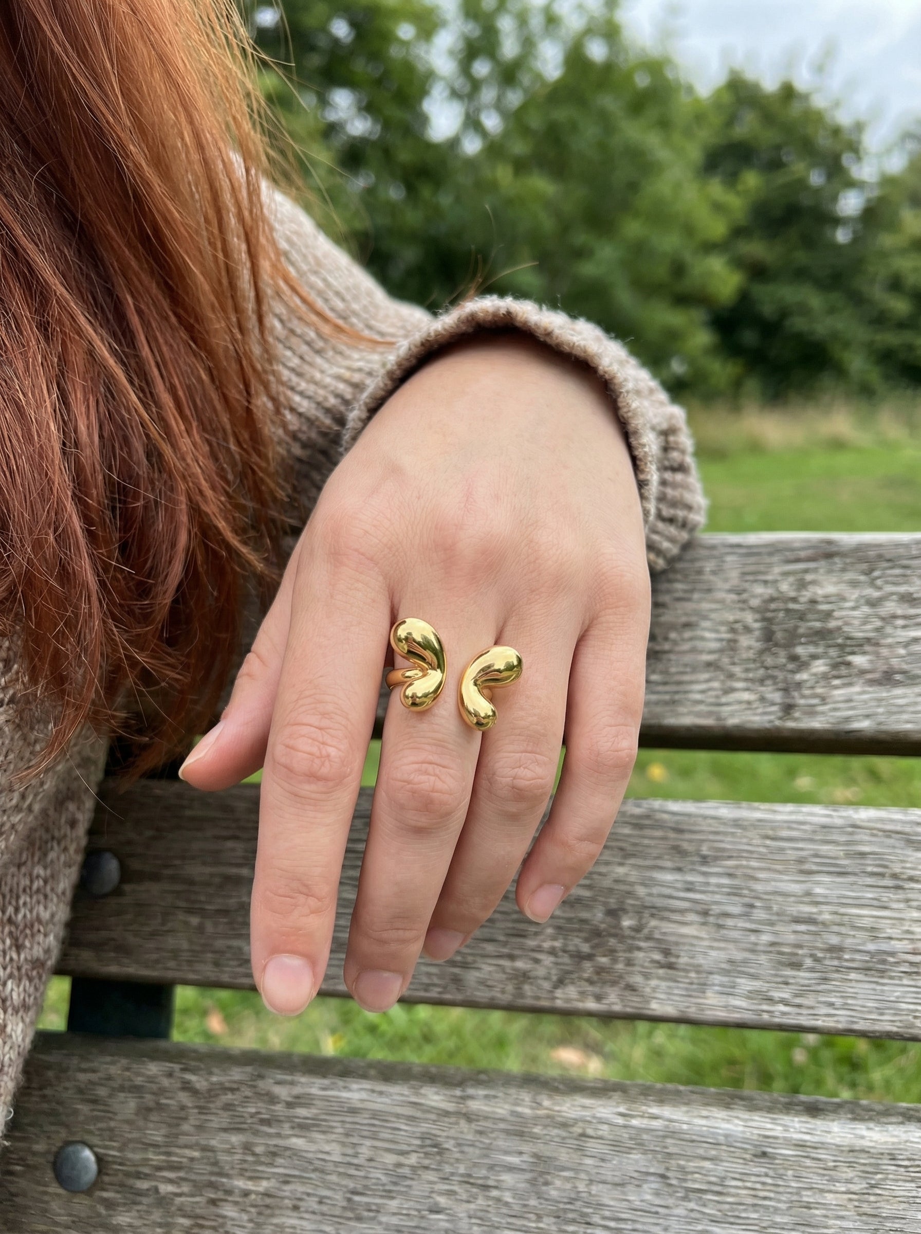 Aura Gold Statement Ring