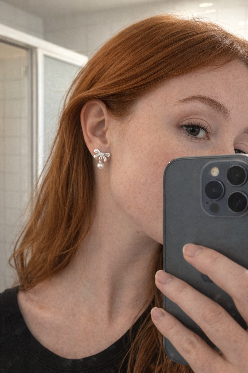 Bellaire Pearl Bow Studs