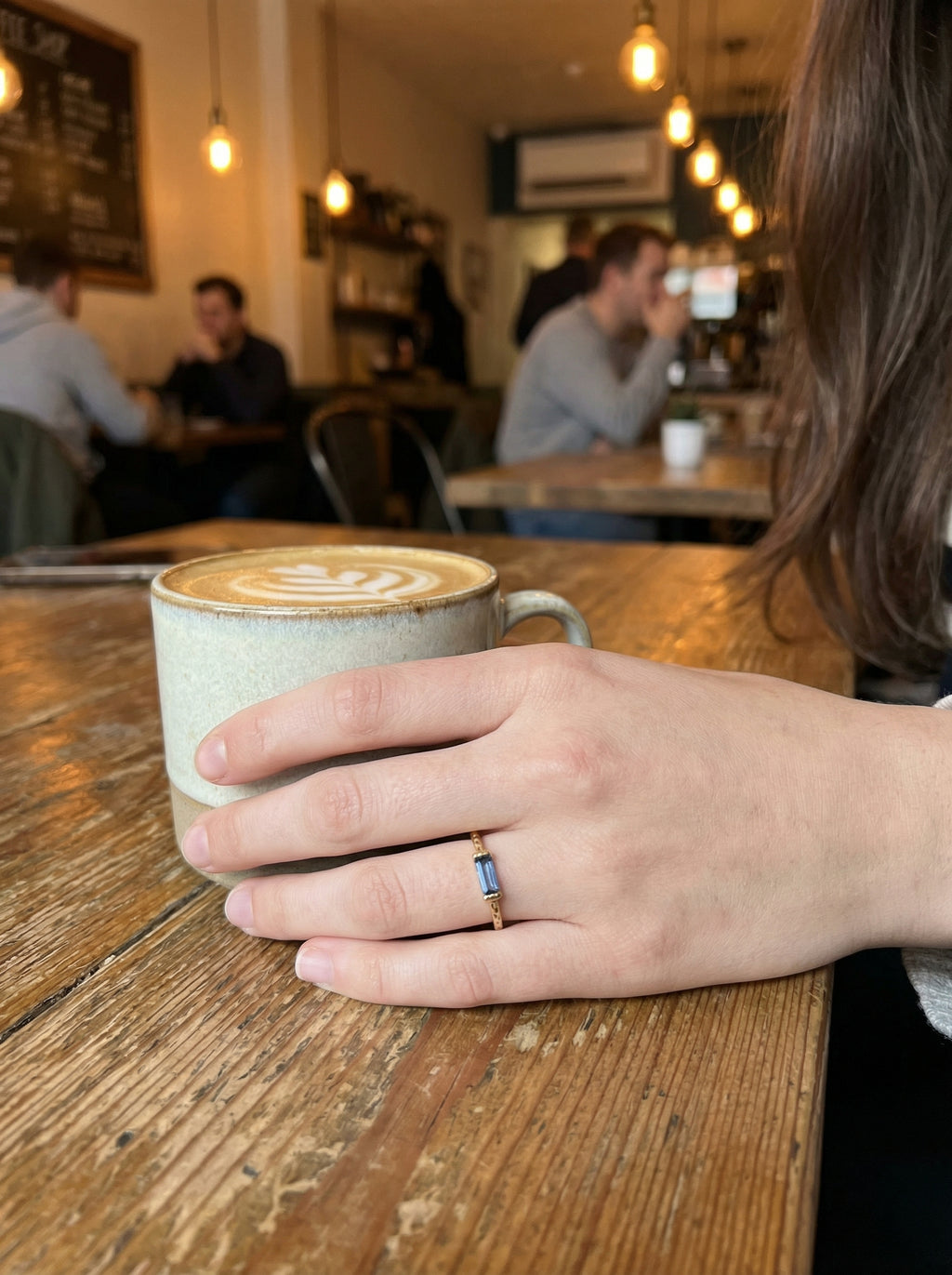 Celine Gold Zircon Solitaire Ring