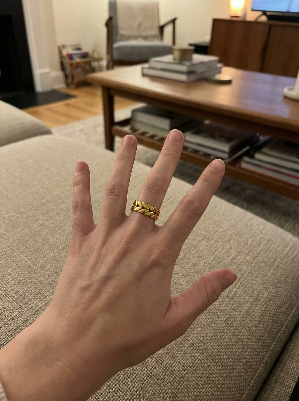 Laurel Gold Wheat Ring