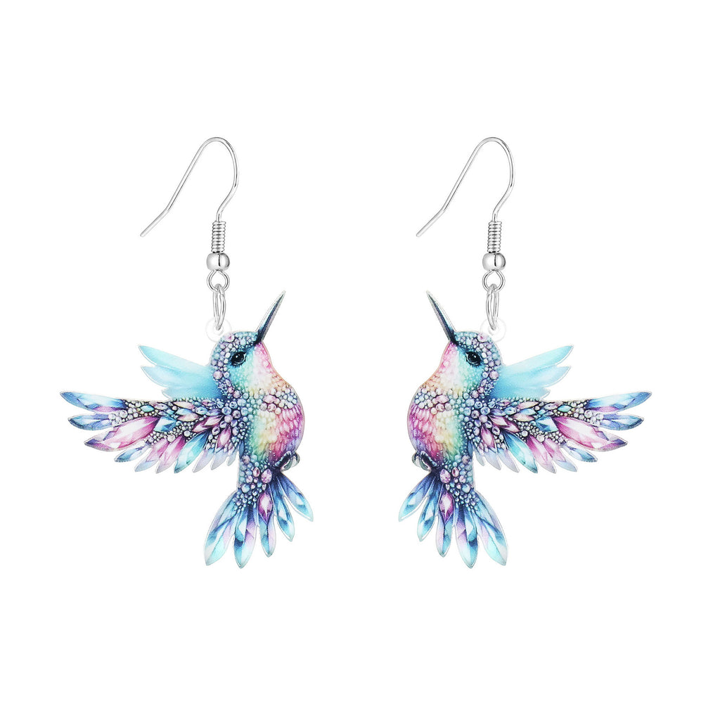 Vivid Hummingbird Drop Earrings
