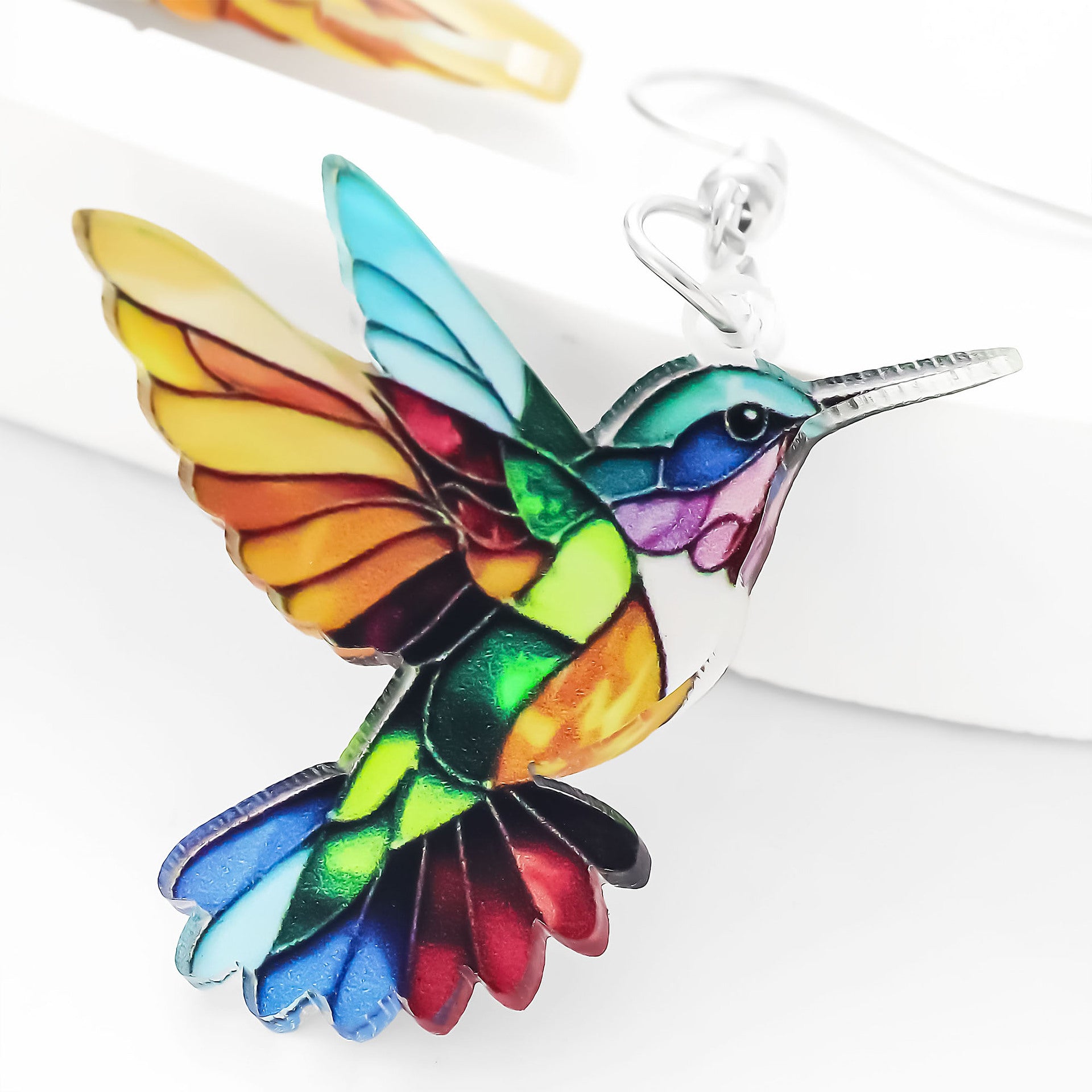 Vivid Hummingbird Drop Earrings