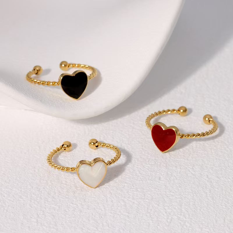 Amora Heart Enamel Ring