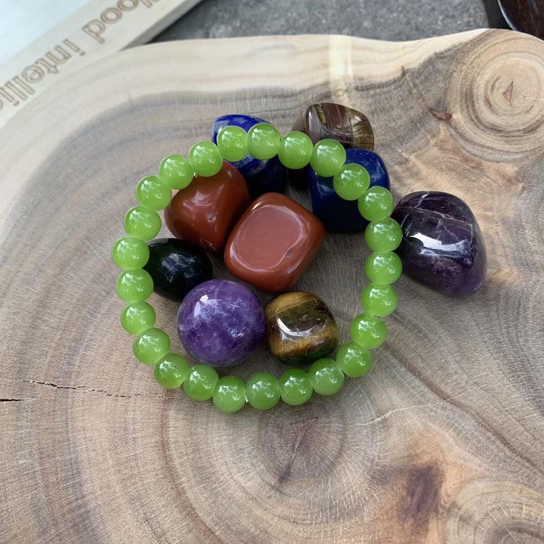 Jade Crystal Bead Bracelet