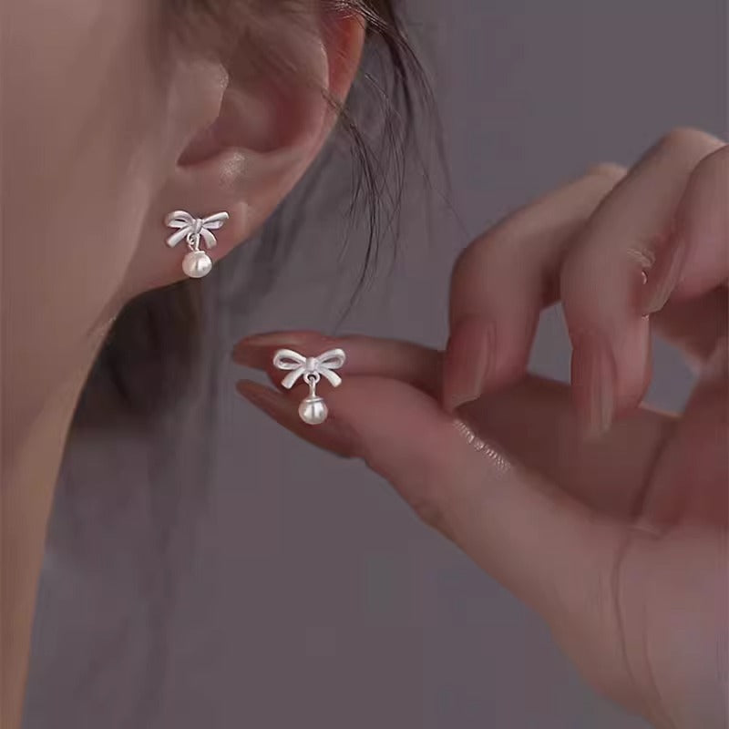 Bellaire Pearl Bow Studs