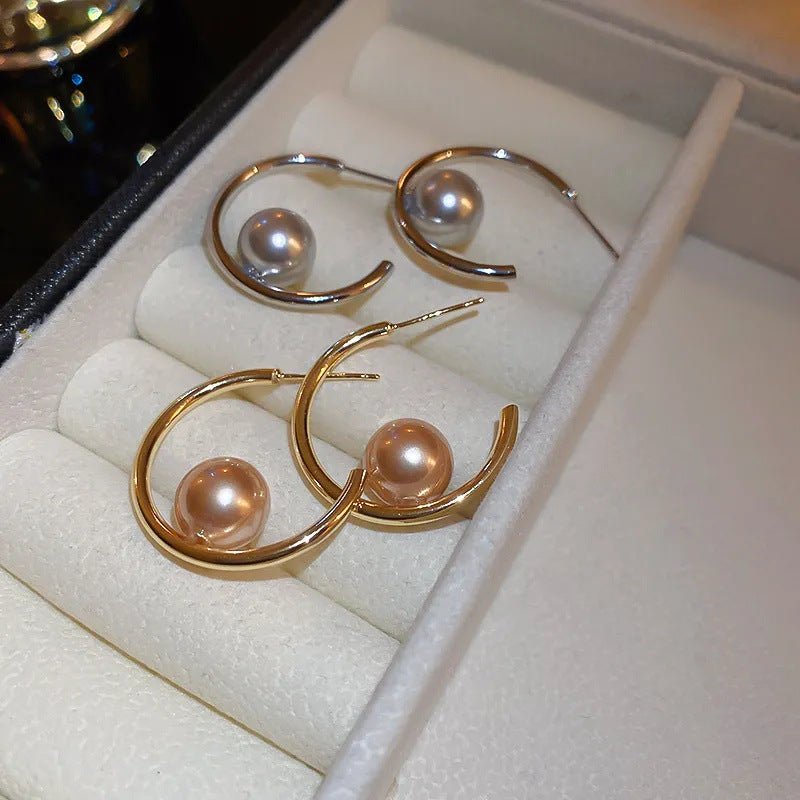 Eloise Pearl Hoop Earrings