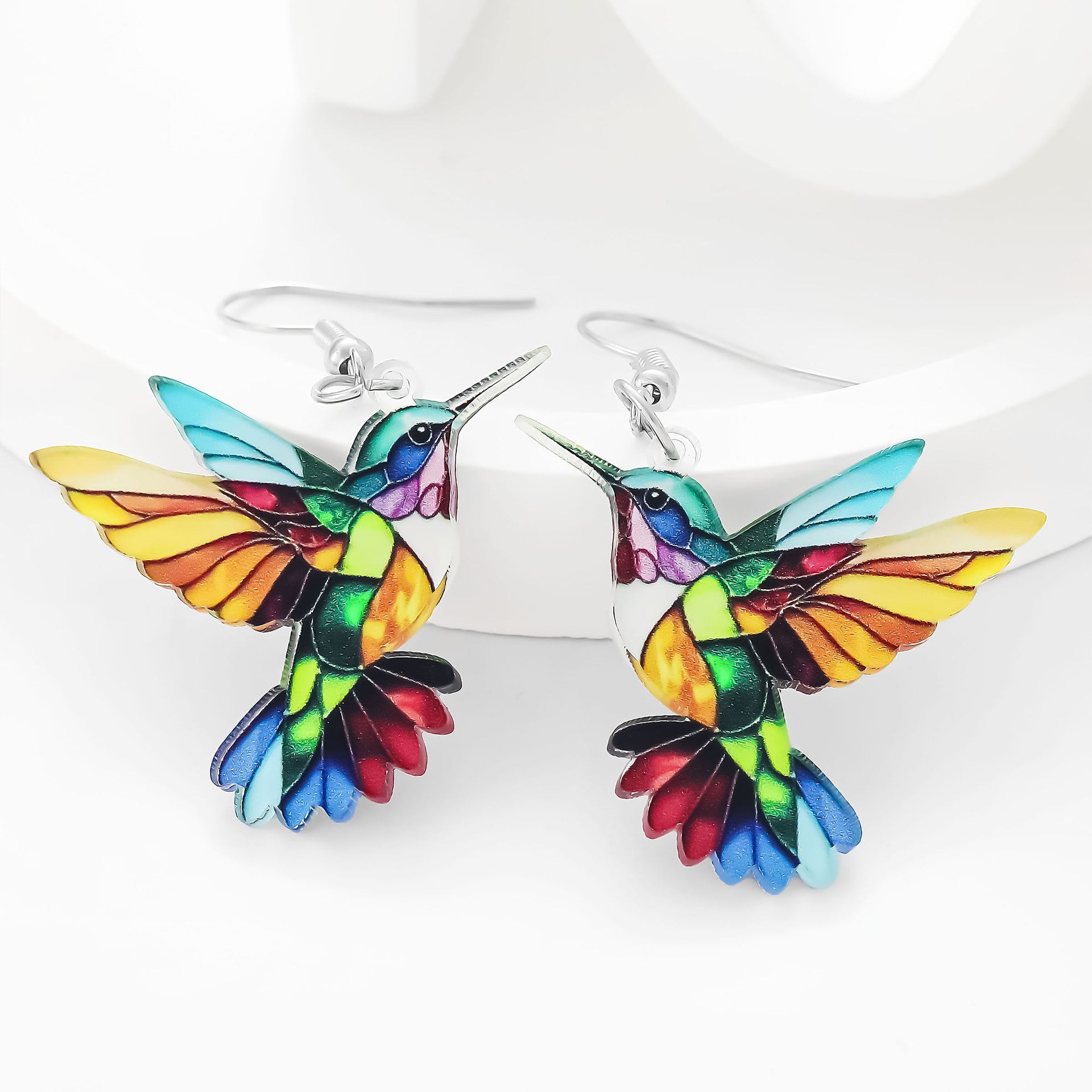 Vivid Hummingbird Drop Earrings