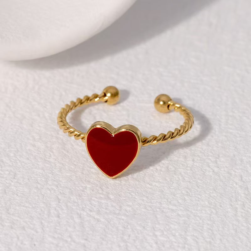 Amora Heart Enamel Ring