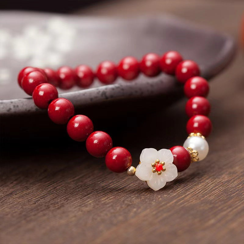 Cherry Blossom Beaded Bracelet