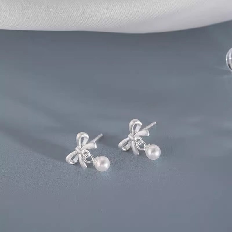 Bellaire Pearl Bow Studs