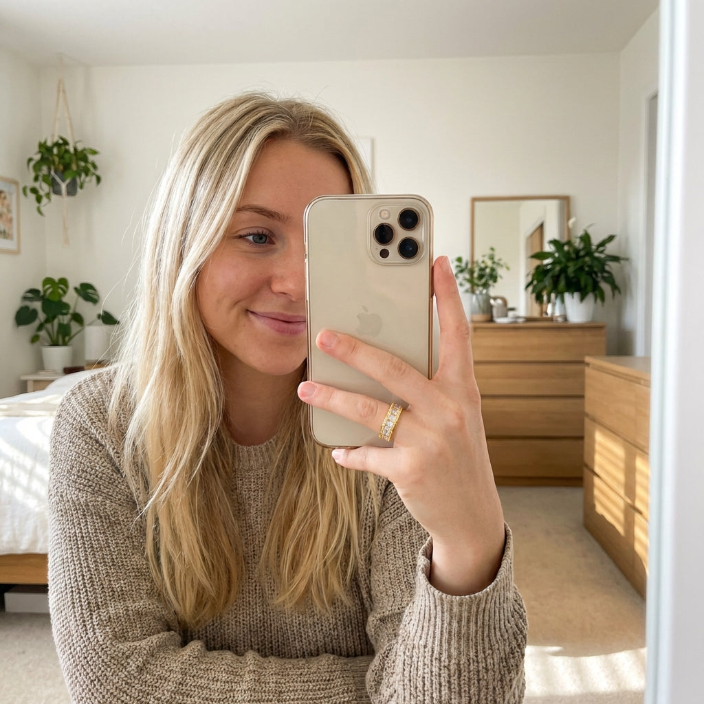 ring selfie blonde