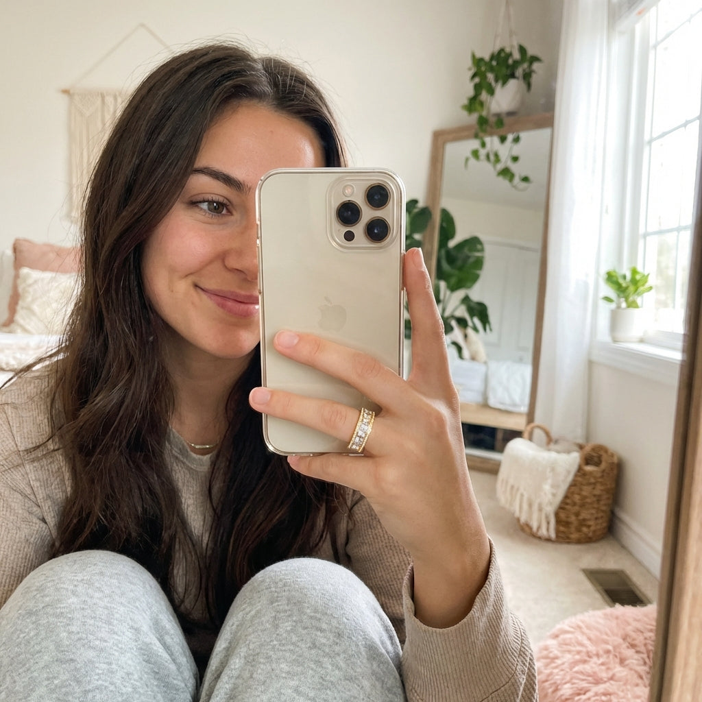 ring selfie brunette